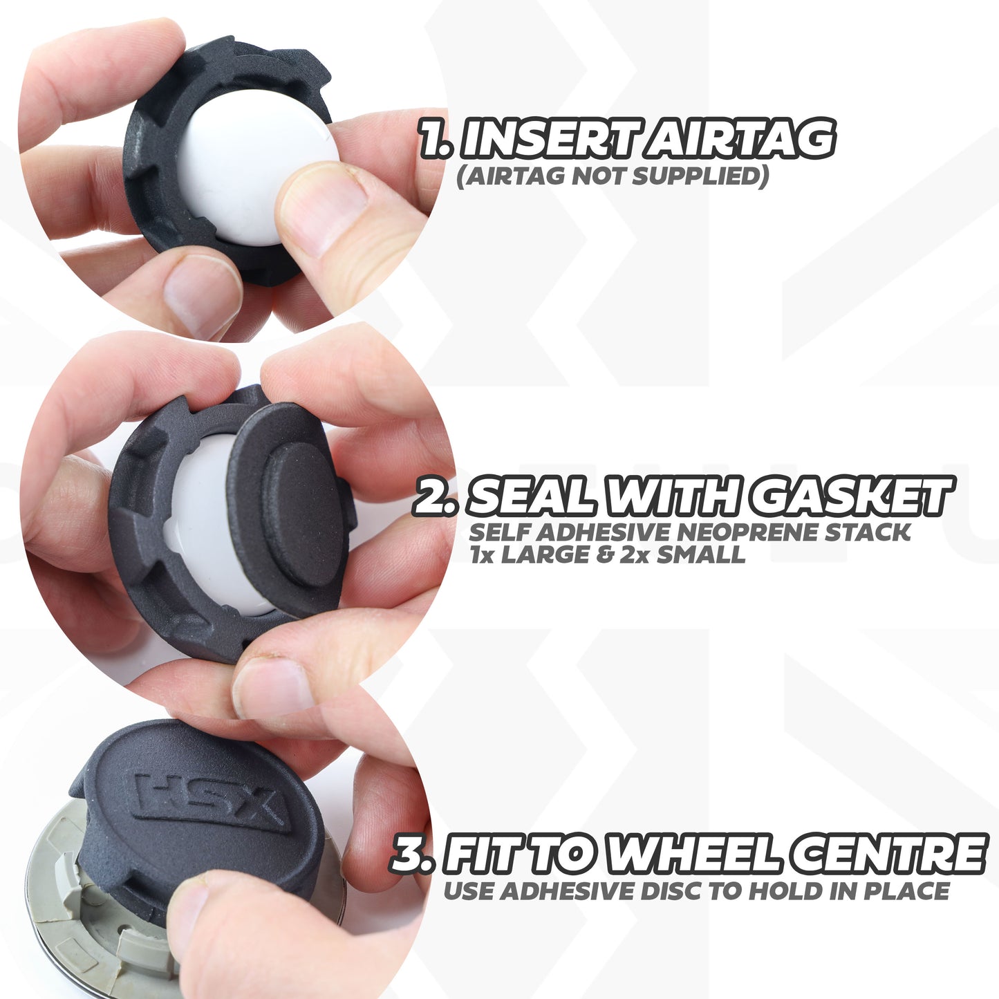 AirTag Holder for Land Rover 63mm Wheel Centre Cap