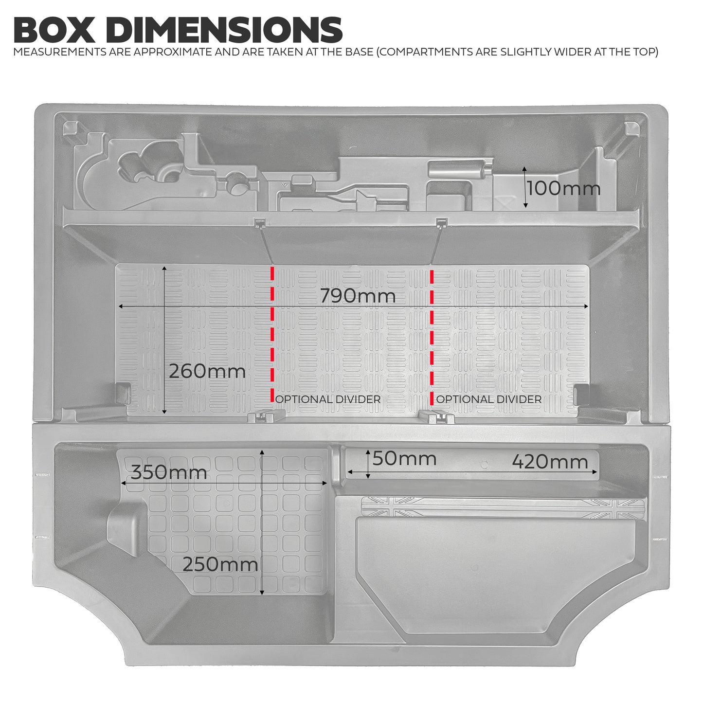 Under Boot Floor Storage Box + Table for Land Rover Defender L663(110)