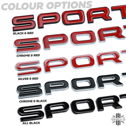 Tailgate SPORT Lettering - Chrome & Red for Land Rover Discovery Sport