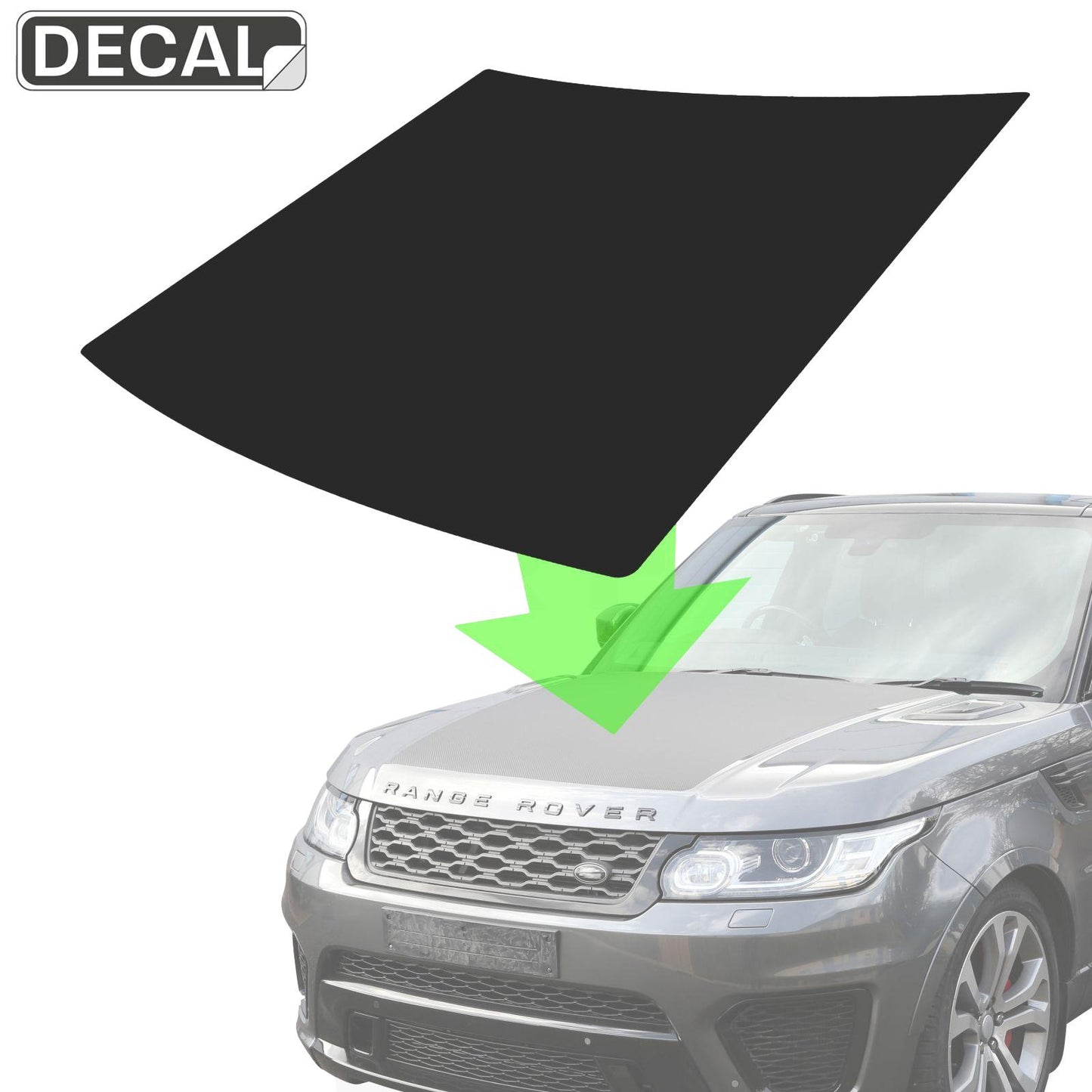 Bonnet Decal - Matt Black for Range Rover Sport L494 (2014-17)