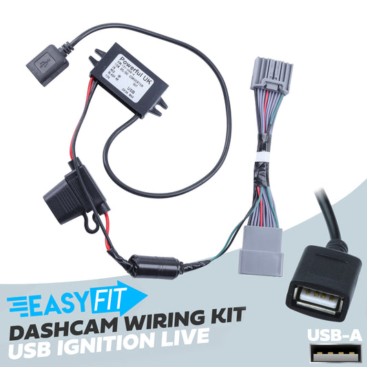 Dash Cam Wiring Kit  for Range Rover Evoque with LATE overhead console (2014+) - USB-A
