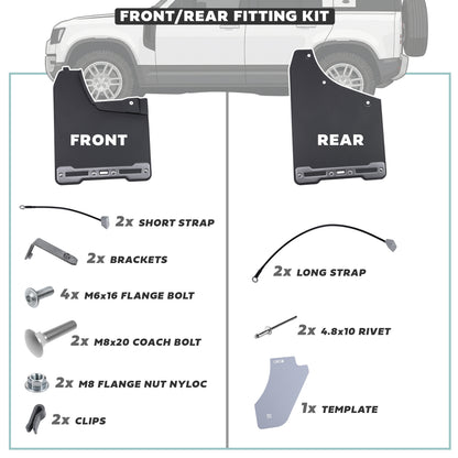 Rally Style Mudflap Kit for Land Rover Defender L663 (90/110)