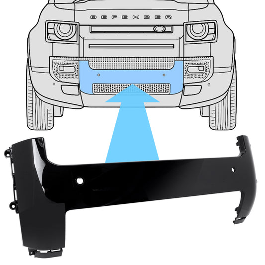Front Bumper Lower Number Plate Panel for Land Rover Defender L663 - Gloss Black