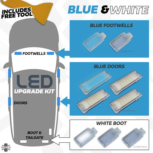 LED Interior Light kit in White & Blue for Range Rover Sport L494