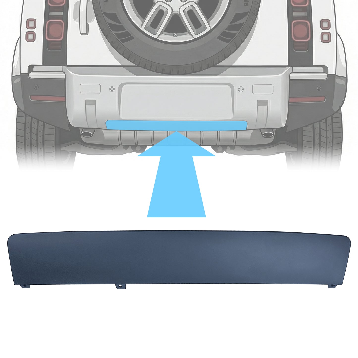Rear Bumper Tow Eye Cover for Land Rover Defender L663 - Primer