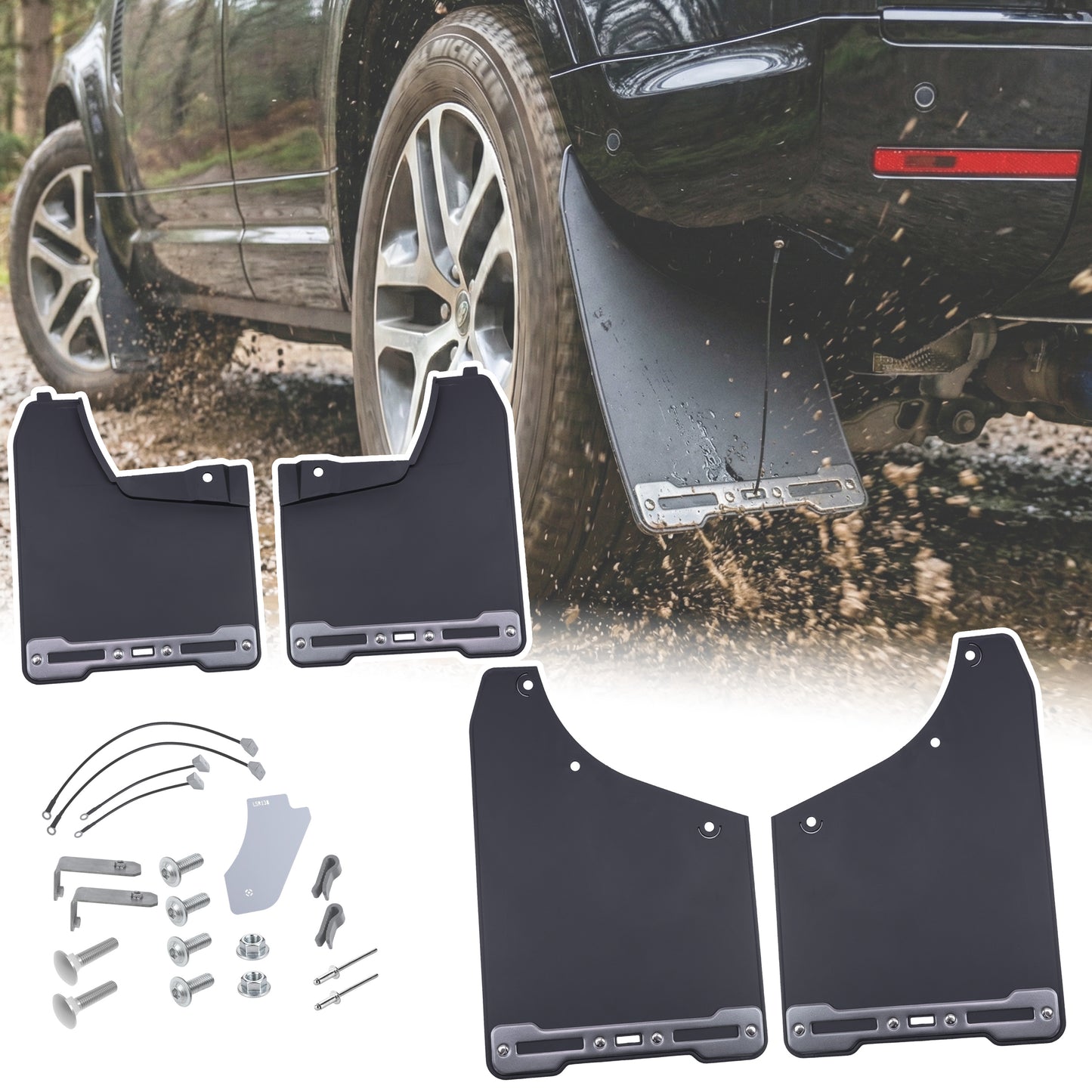 Rally Style Mudflap Kit for Land Rover Defender L663 (90/110)
