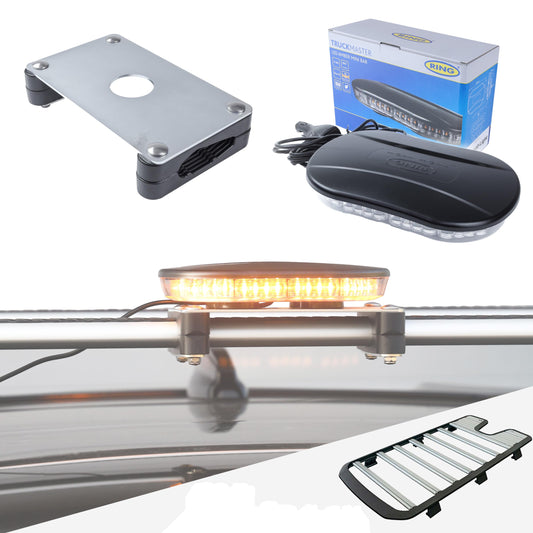 RING Beacon Light + Roof Rack Mount Kit for the Land Rover Defender L663