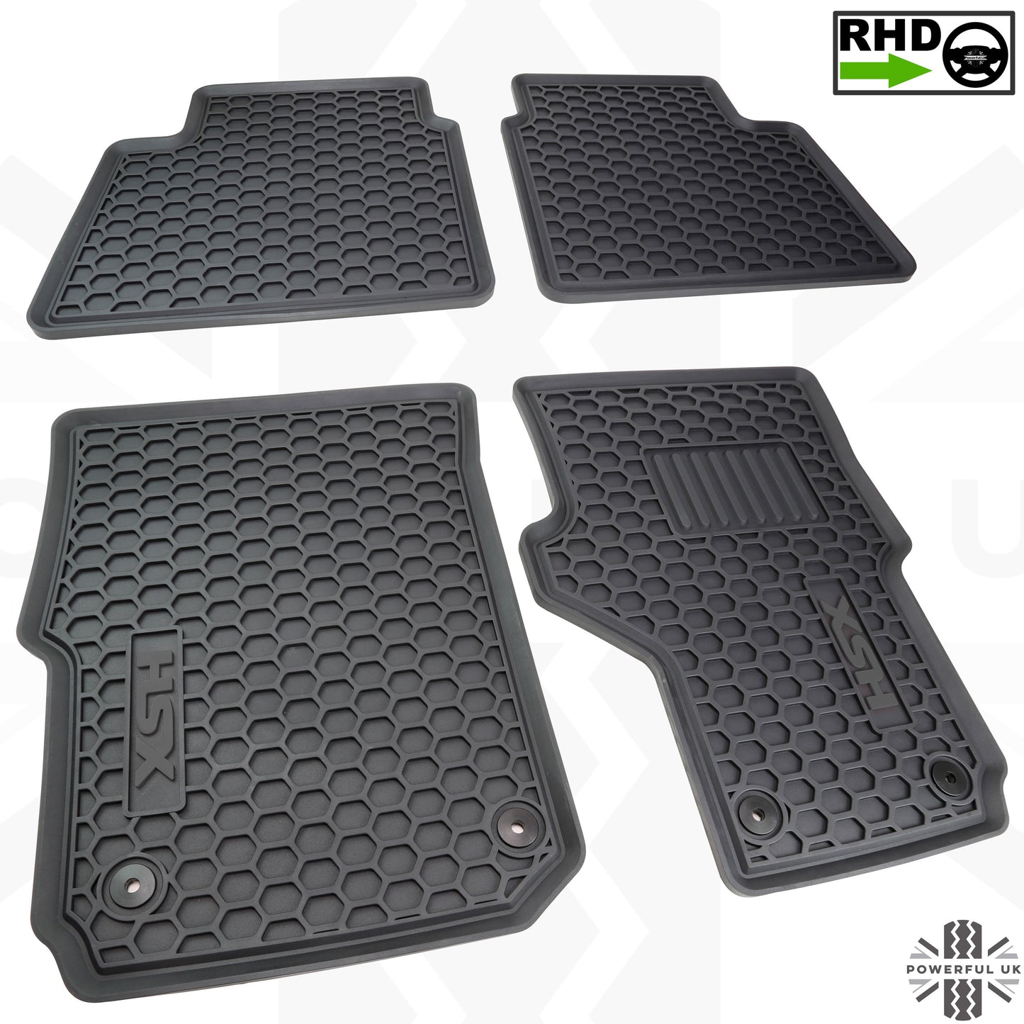 Rubber Floor Mats 4pc - RHD - for VW Amarok