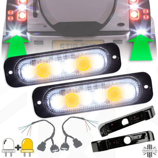 LED rear light upgrade kit for Land Rover Defender L663 - White+Amber