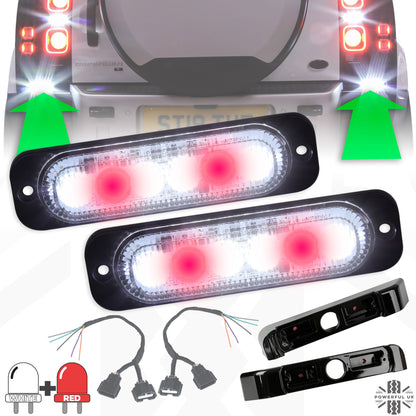 LED rear light upgrade kit for Land Rover Defender L663 - White + Red