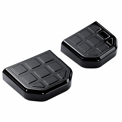 2x Tow Eye Covers for Land Rover Defender L663 - Square Patterned Top - Gloss Black