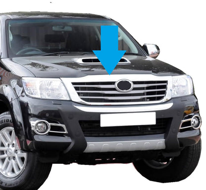 Front Grille - Chrome & Grey - for Toyota Hilux Mk7 Vigo Champ