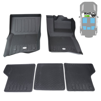 Rubber Floor Mat Set - Genuine - for Land Rover Defender L663 (90 models) - RHD