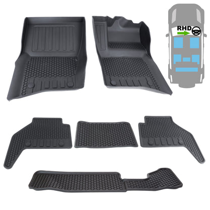 Rubber Floor Mat Set - Genuine - for Land Rover Defender L663(110 models) - RHD - 7 seat