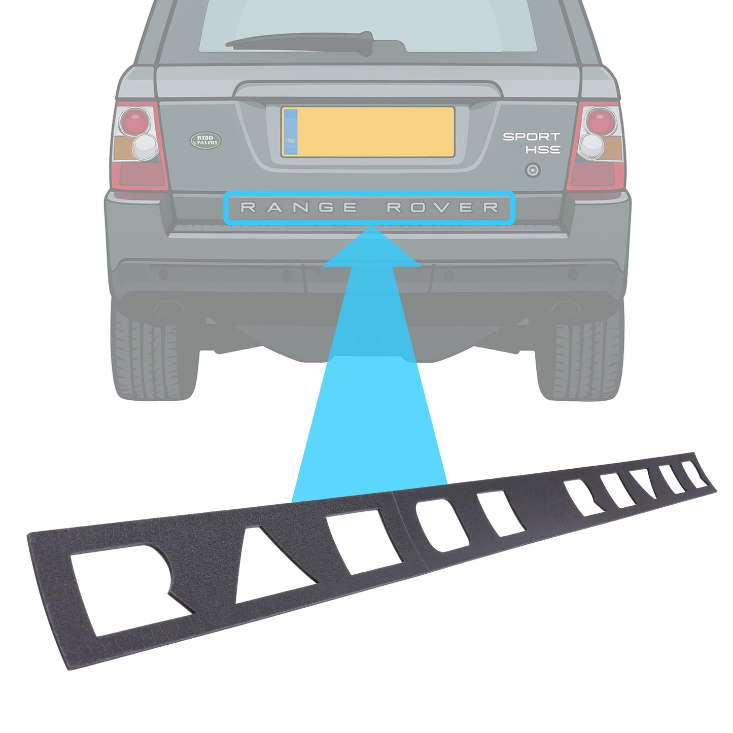 Rear Lettering Template for Range Rover Sport L320 2005-12