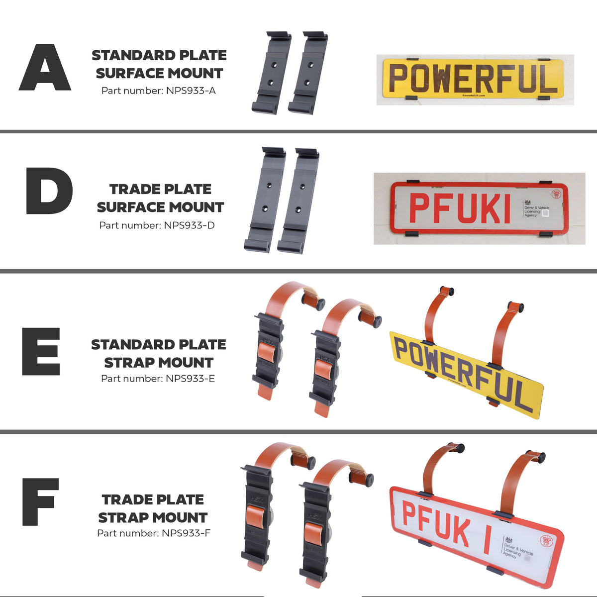 2x Toggle Mount Number Plate Holders - UK Trade Plate