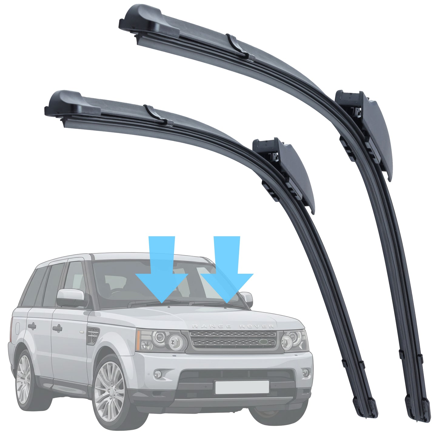 2x Aftermarket Windcreen Wiper Blades for Range Rover Sport L320 Front