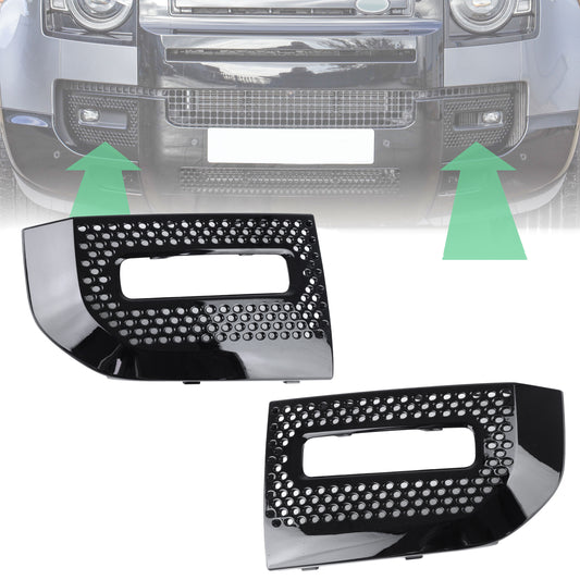 Genuine Fog Lamp Surrounds for Land Rover Defender L663 - Gloss Black - PAIR (TAKE OFFS)