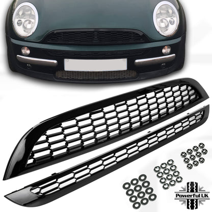Front Grille Kit 2001-06 - Gloss Black Mesh - for BMW Mini