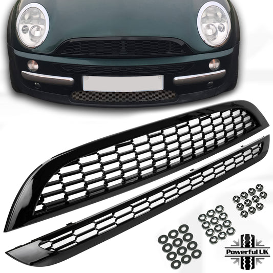 Front Grille Kit 2001-06 - Gloss Black Mesh - for BMW Mini