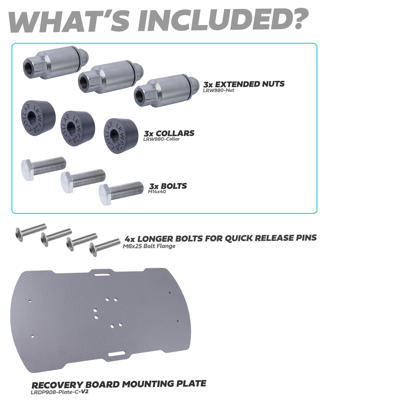 Recovery Board Spare Wheel Mount Kit for Land Rover Defender L663 - for ARB Tred Pro