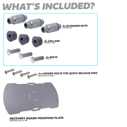 Recovery Board Spare Wheel Mount Kit for Land Rover Defender L663 - for ARB Tred Pro