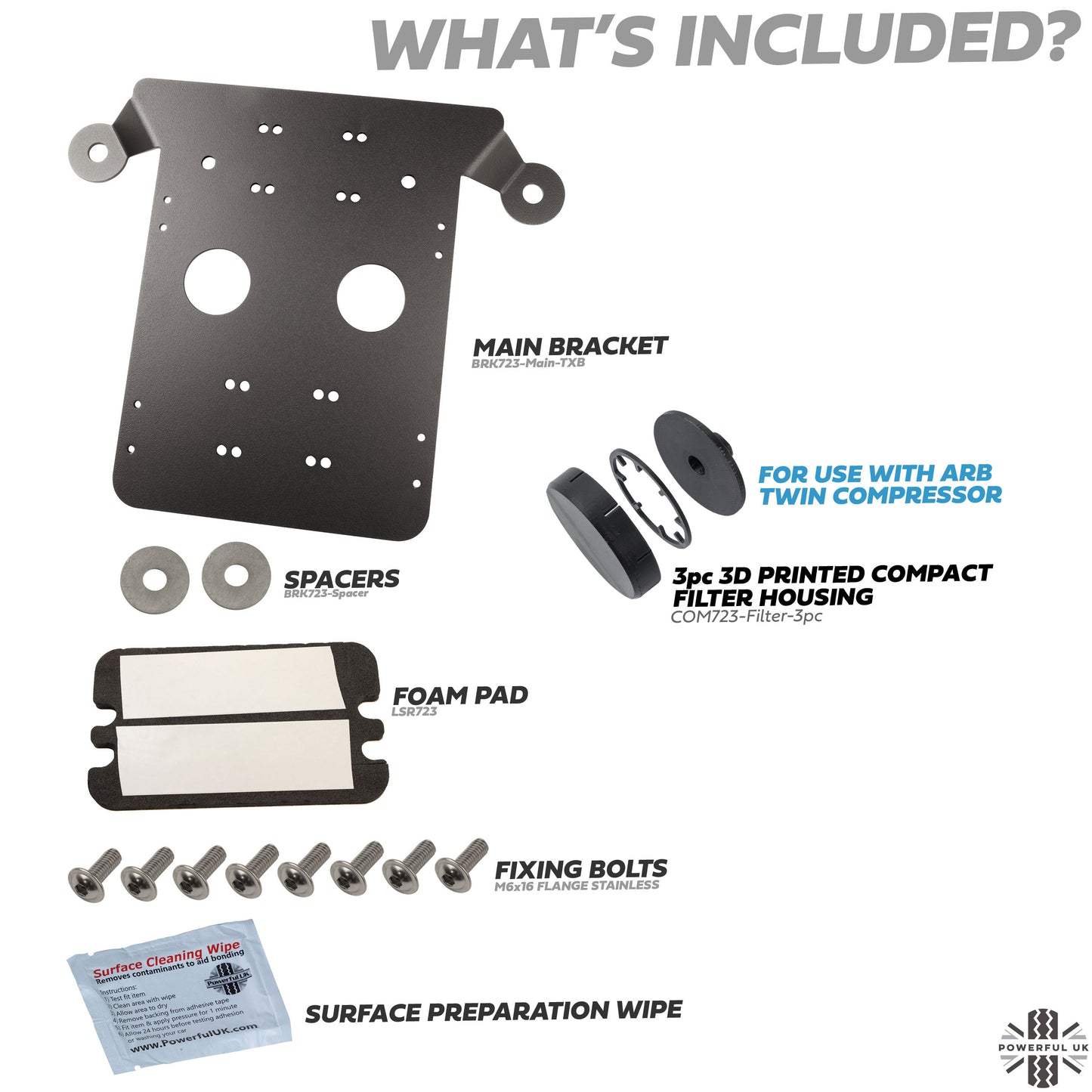 Mounting Bracket Kit (for ARB Twin Compressor) for Land Rover Defender L663