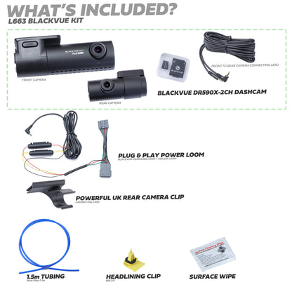 BlackVue Dash Cam Kit & Plug+Play Loom for Land Rover Defender L663