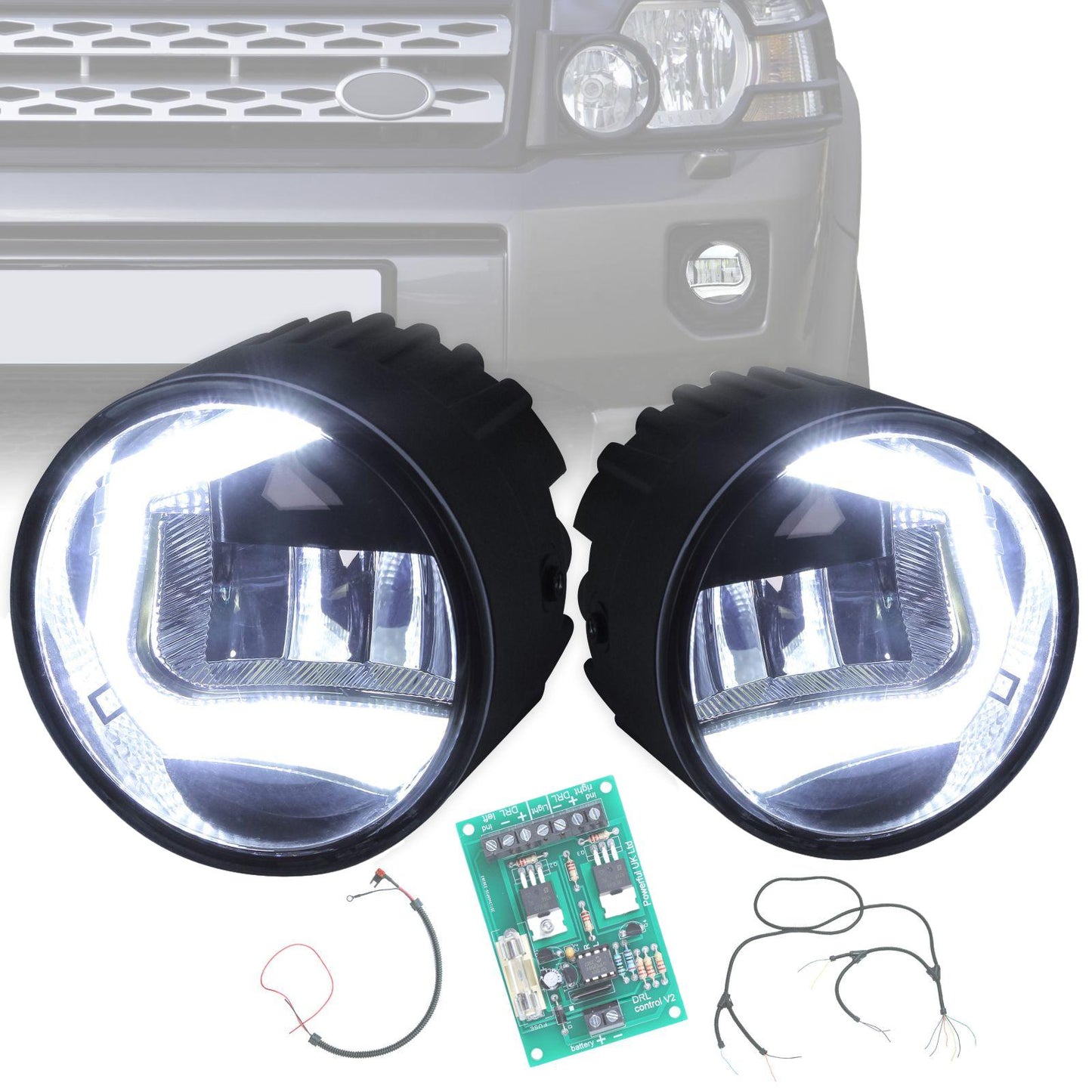 Front Bumper fog & DRL 2 in 1 LED lamps for Land Rover Freelander 2