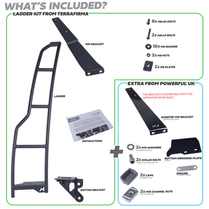 Terrafirma Rear Ladder + Powerful UK Top Plate for Land Rover Defender L663