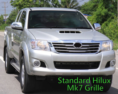 Front Grille - Chrome & Grey - for Toyota Hilux Mk7 Vigo Champ