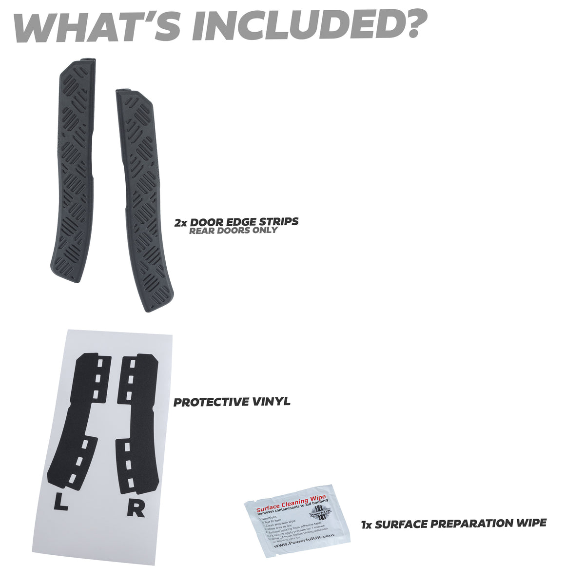 2pc Rear Door Edge Protection Strips for Land Rover Defender L663 110/130 - Chequer Pattern