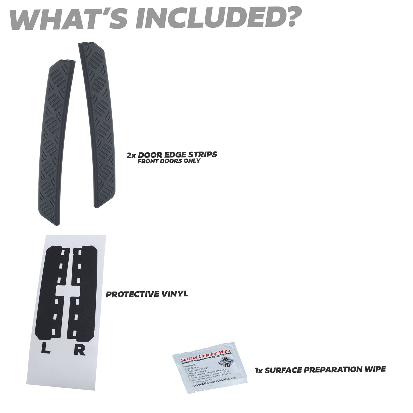 2pc Front Door Edge Protection Strips for Land Rover Defender L663 110/130