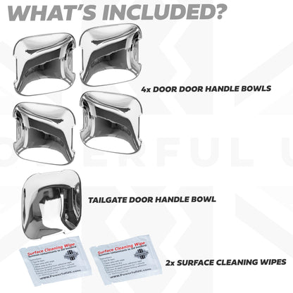 Door Handle Scuff Plates (5pc) for Land Rover Defender L663 110/130 (4 door) - Chrome