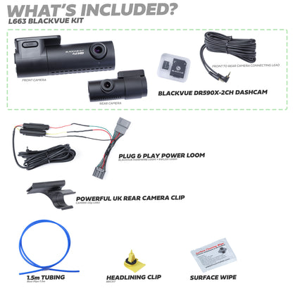BlackVue Dash Cam Kit & Plug+Play Loom for Land Rover Defender L663