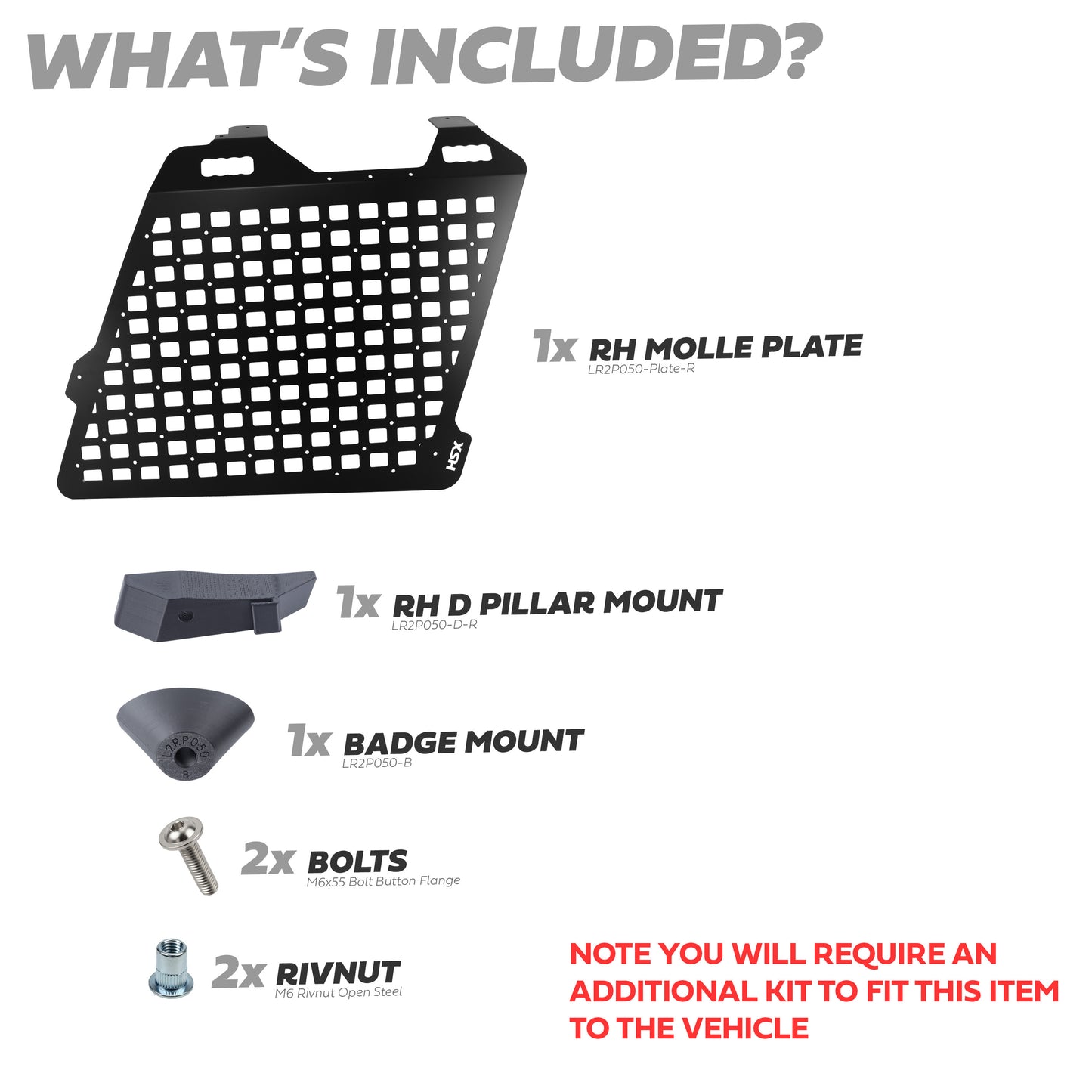 Molle Plate Kit for Land Rover Freelander 2 - Right