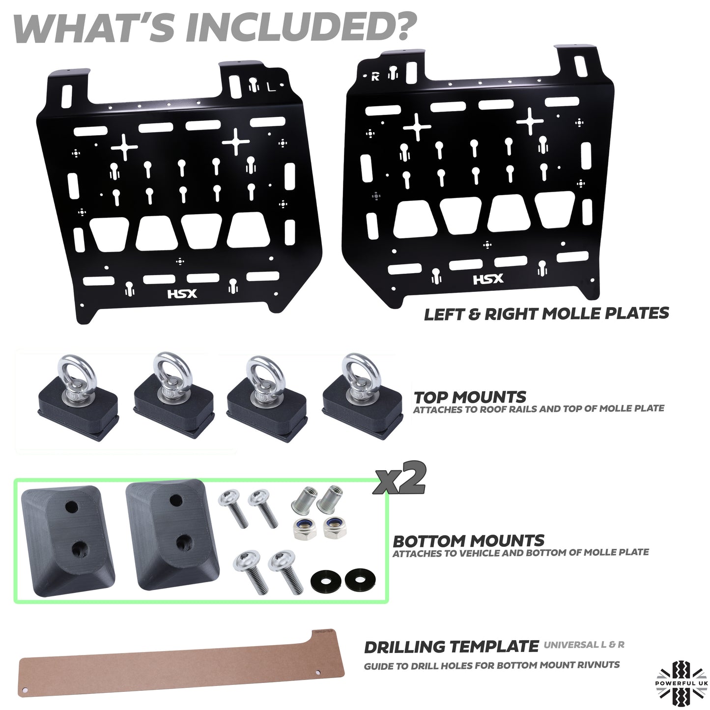 Molle Plate Kit - Mix Design - PAIR - for Land Rover Discovery 3/4