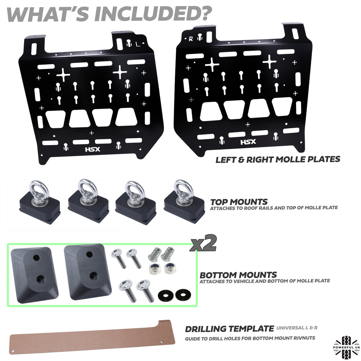 Molle Plate Kit - Mix Design - PAIR - for Land Rover Discovery 3/4