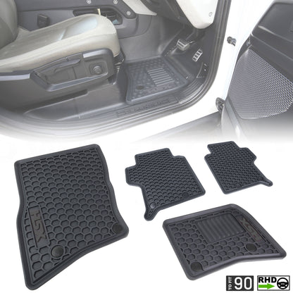 Rubber Floor Mat Set - RHD - for Land Rover Defender L663 (90 models)