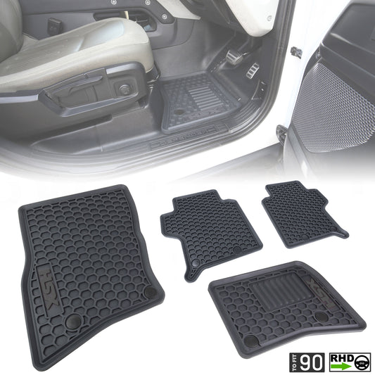 Rubber Floor Mat Set - RHD - for Land Rover Defender L663 (90 models)
