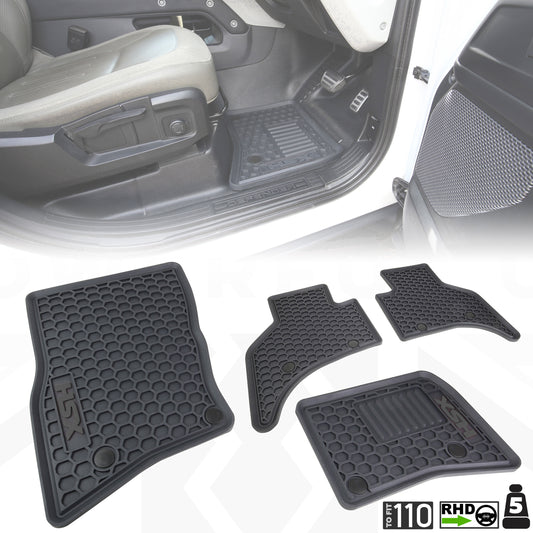 Rubber Floor Mat Set - RHD - for Land Rover Defender L663 (110) - 5 seat