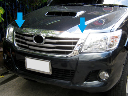 Front Grille - Chrome & Grey - for Toyota Hilux Mk7 Vigo Champ