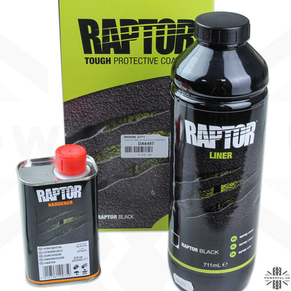 Black UPOL Raptor Paint 1 Litre (710ml liner + 240ml hardener)
