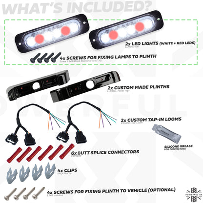 LED rear light upgrade kit for Land Rover Defender L663 - White + Red