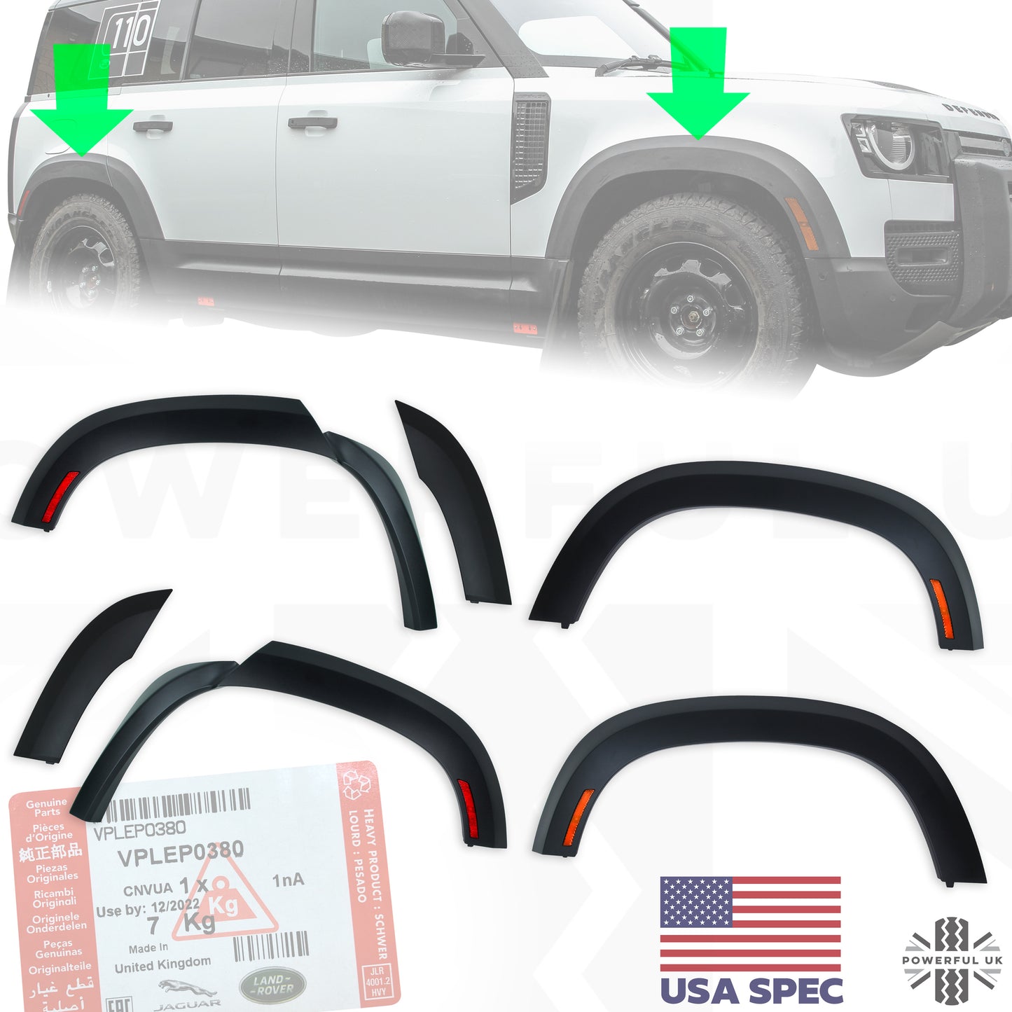 Extended Wheel Arch Set - USA Spec - Genuine - for Land Rover Defender L663 (110 model) 2020-23
