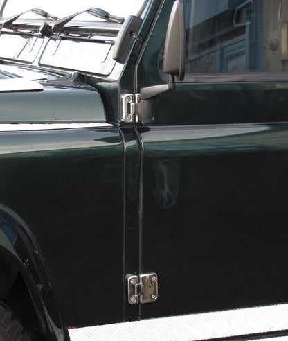 Door Hinge Kit - Polished Stainless Steel - 2 Door - for Land Rover Defender
