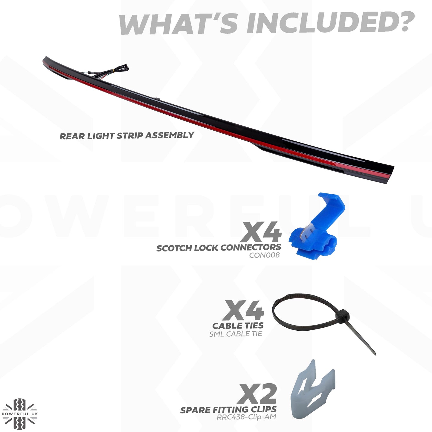 Rear Tailgate LED Lightbar for Range Rover Sport L494 WITH reverse camera - RED Lens