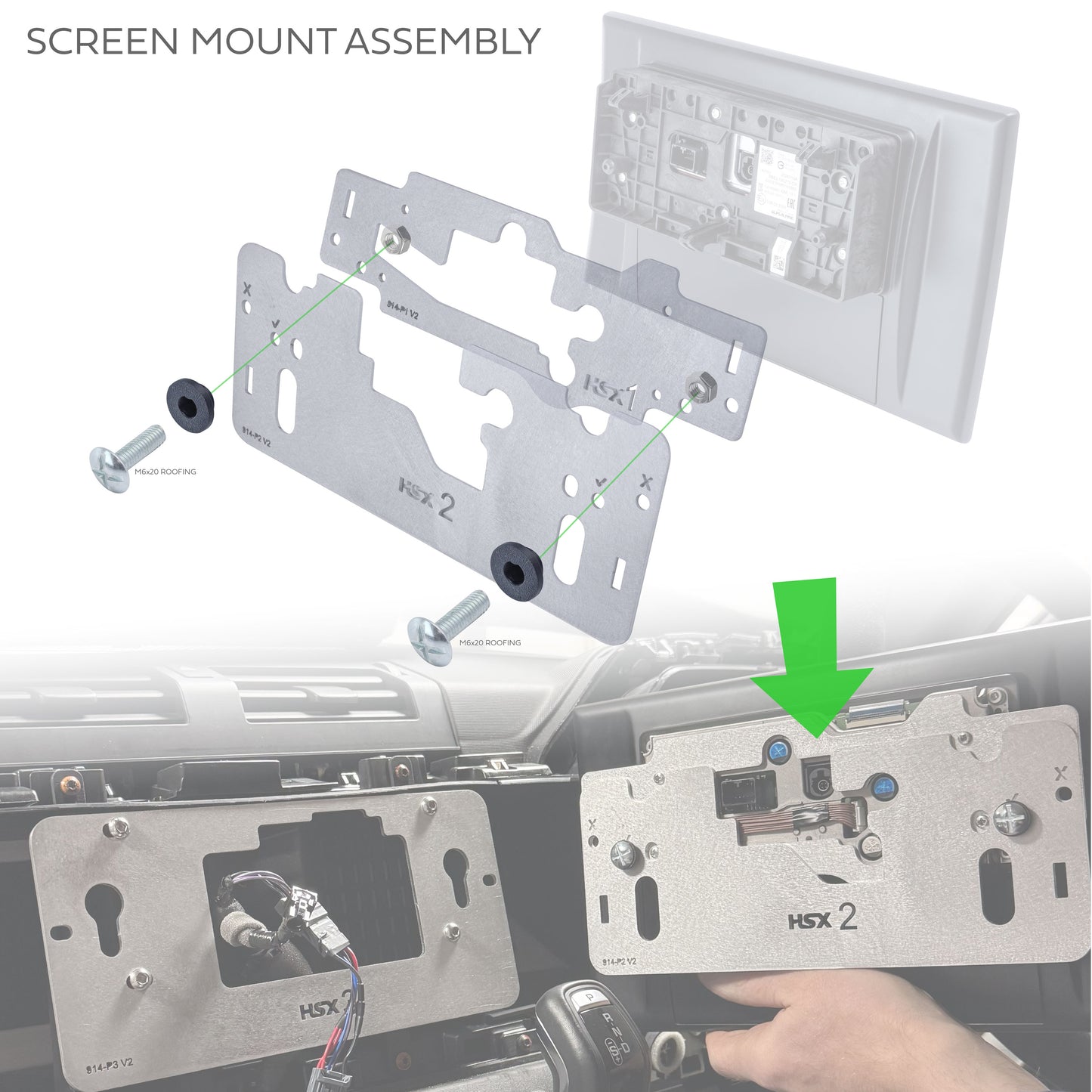 11.4" to 13.1" Infotainment Screen Kit for Land Rover Defender L663 (Brackets + Wiring Loom)