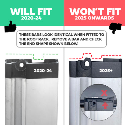 Roof Box Spacer/Fitting Kit for Land Rover Defender L663 Expedition Roof Rack (2020-24 rack)