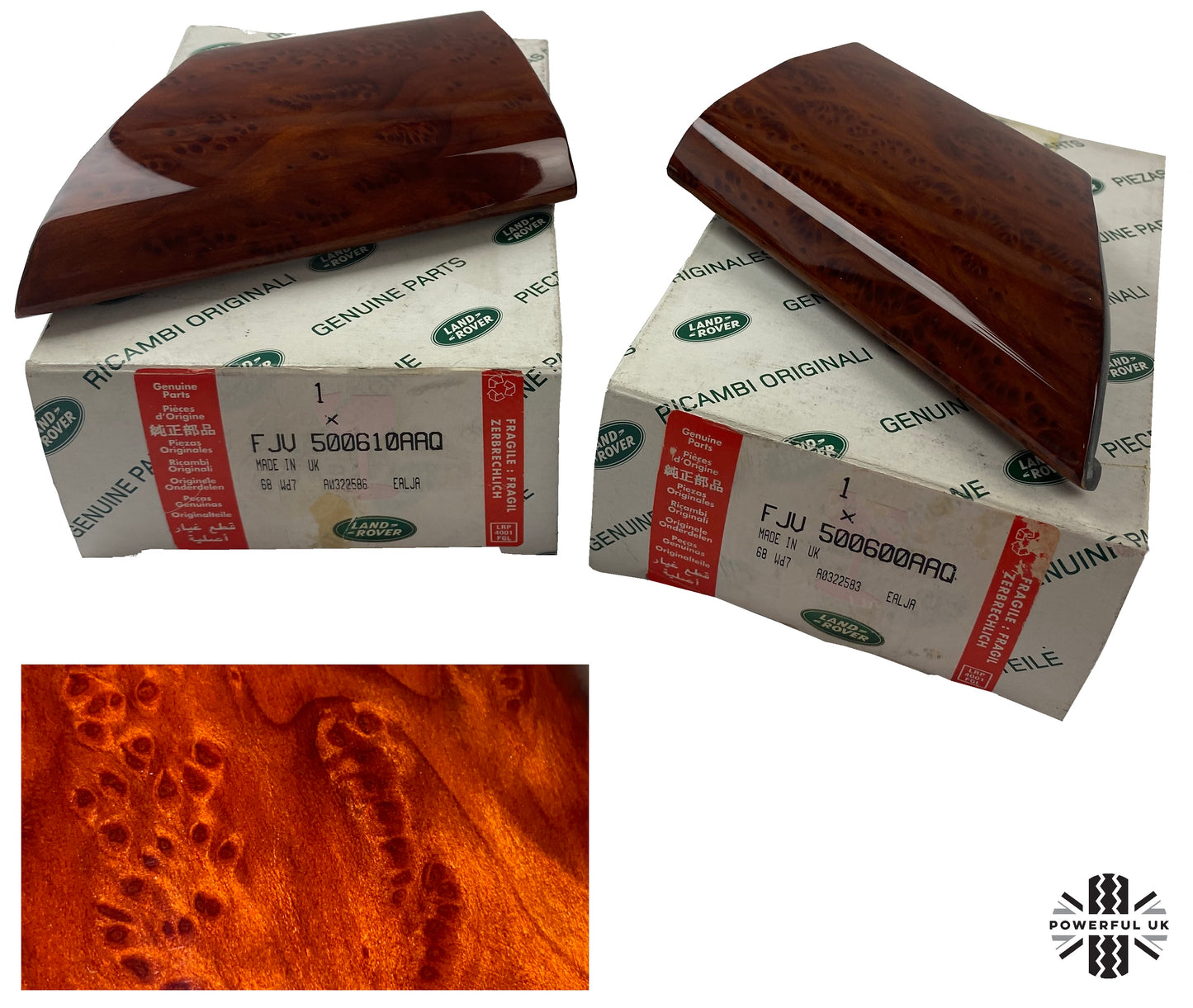 Genuine Interior Screen Surrounds Vavona Burl for Range Rover L322 2006-12